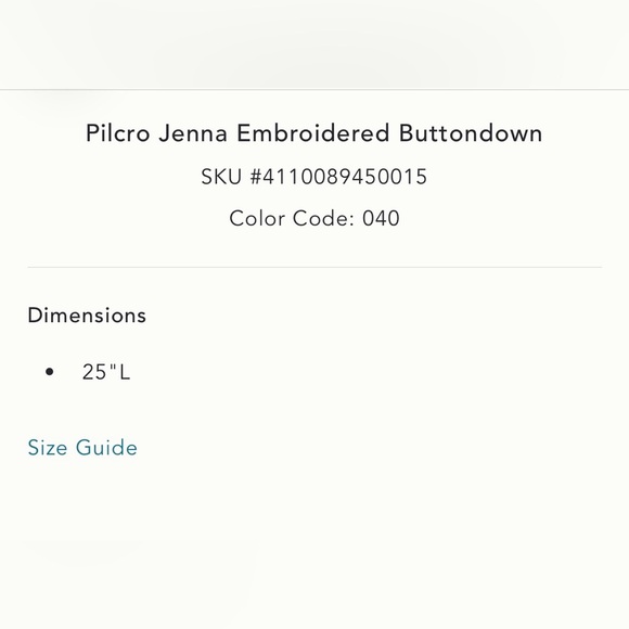 EUC Anthropologie Pilcro Jenna Embroidered Button-Down top M - Picture 9 of 9